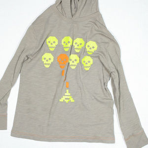 Circo Light Knit Hoodie Gray With Green And Orange